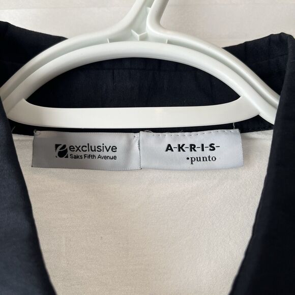 Akris Punto Exclusive for Saks Fifth Avenue Shirt color block navy-white, size 4 - Picture 5 of 8